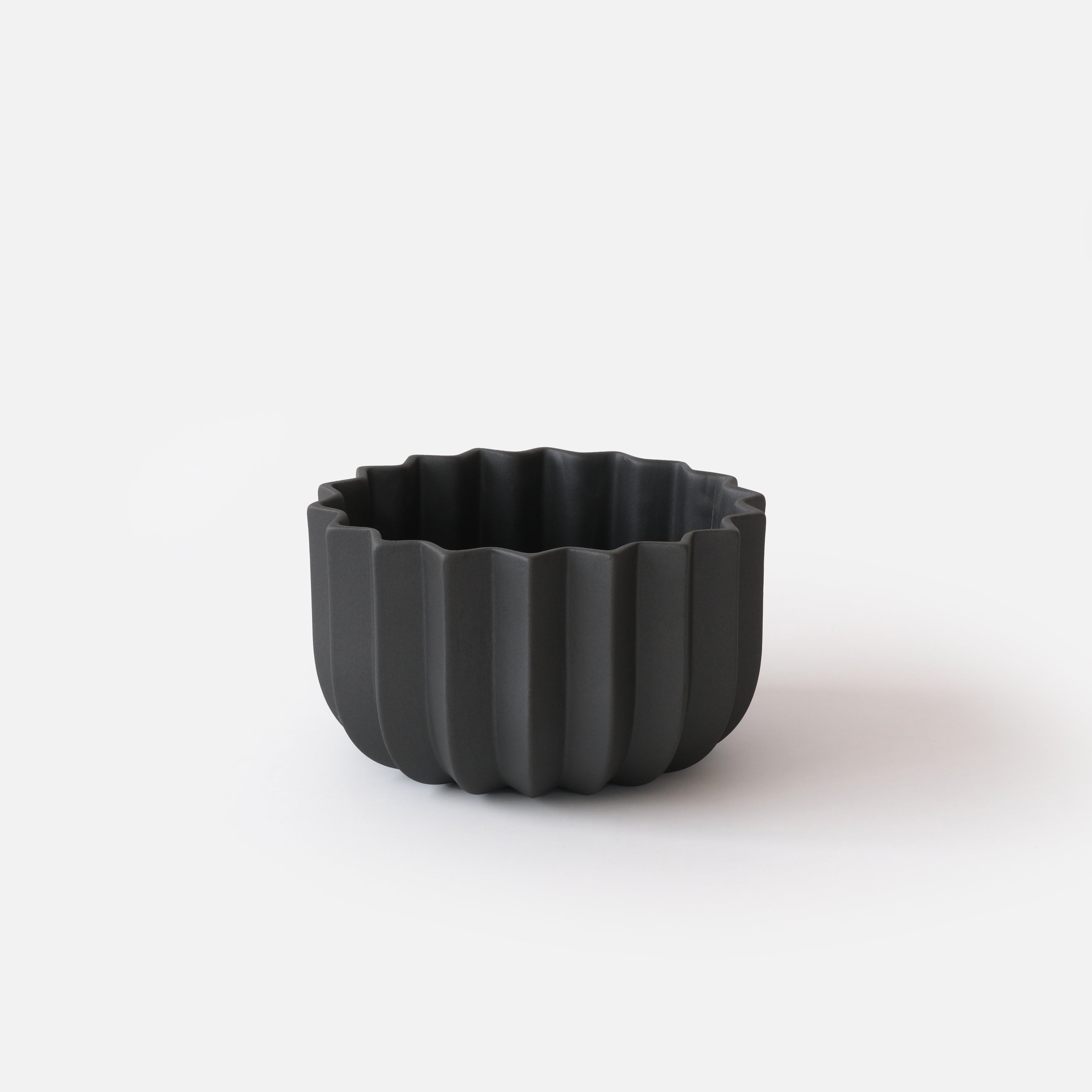 ridged ceramic planter by Misewell