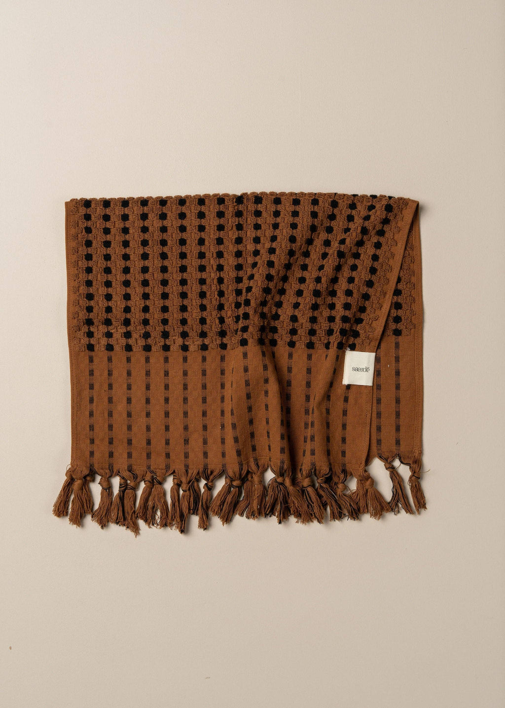 Turkish Hand Towel - Chocolate/Black