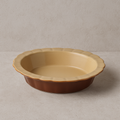 Vintage French Stoneware Oval Pie Dish Small (0.8 L)- BROWN