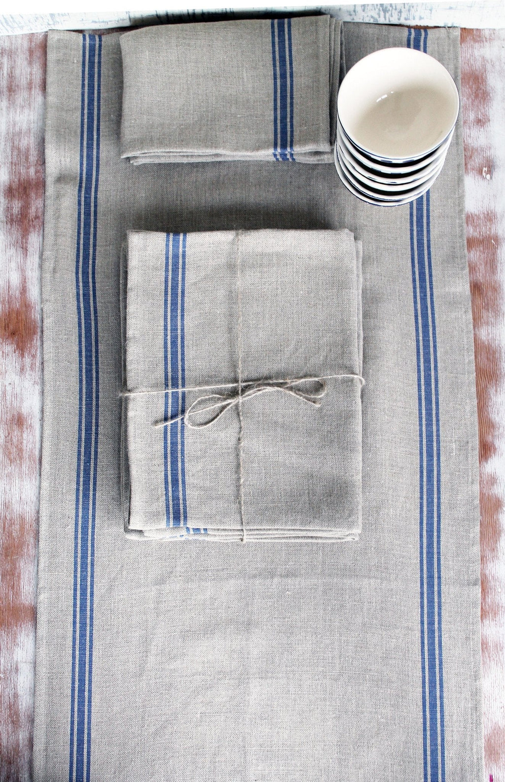Thieffry Belgian Linen Dishtowel, Blue