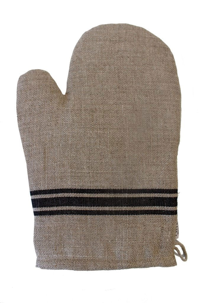 Thieffry Belgian Linen Oven Mitt, Black