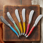 Set of 6 Laguiole Rainbow Mini Cheese Spreaders
