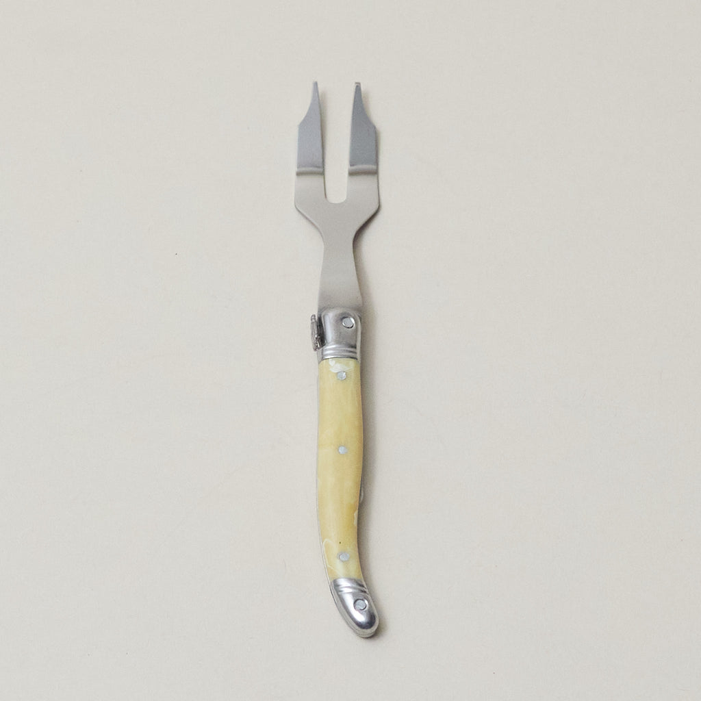 Set of 4 Laguiole Mini Cheese Fork Pale Horn