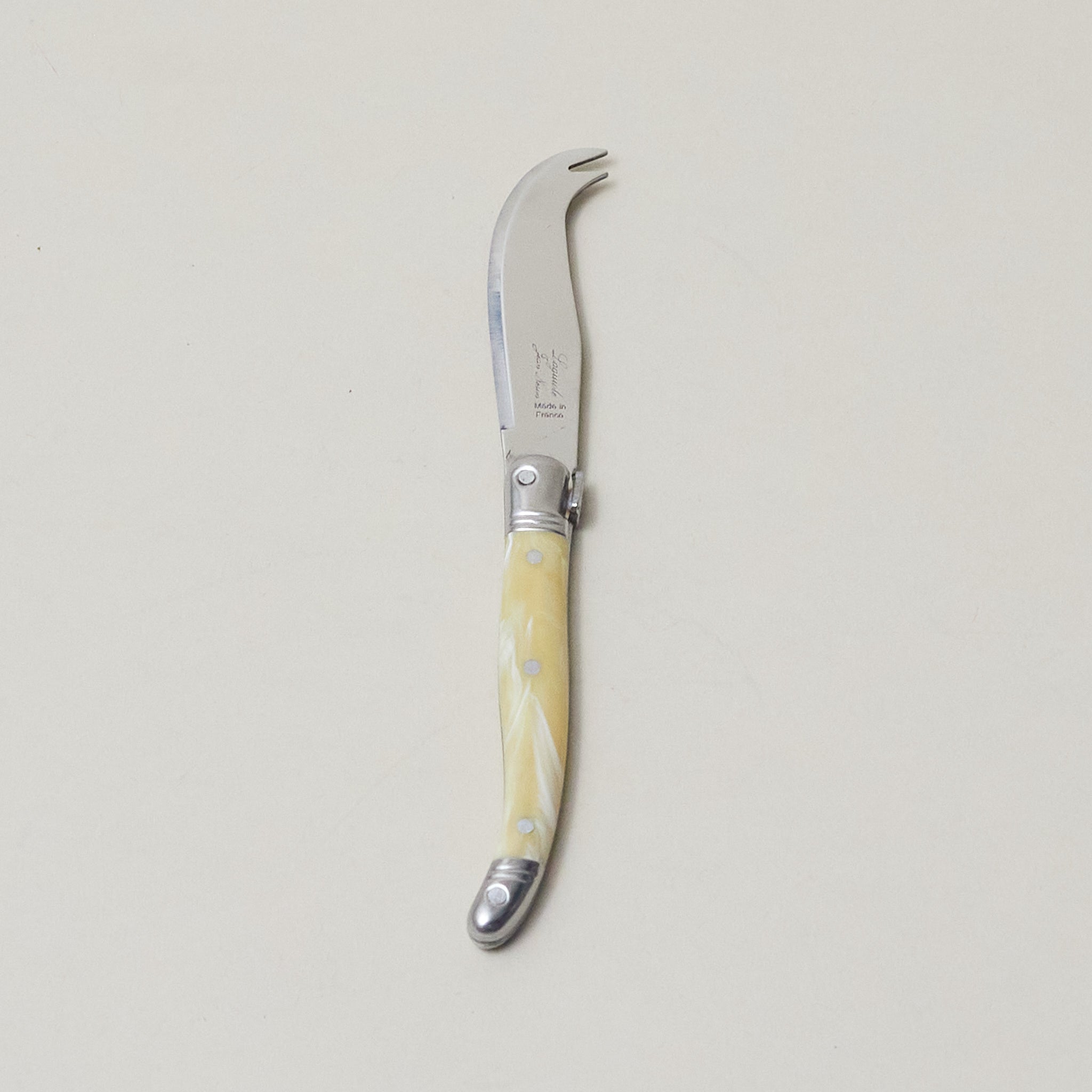Set of 4 Laguiole Mini Fork-tipped Knife Pale Horn