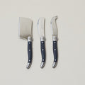 Laguiole 3 Piece Mini Cheese Utensil Set, Black in Kraft Paper Box