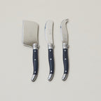 Laguiole 3 Piece Mini Cheese Utensil Set, Black in Kraft Paper Box