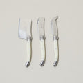 Laguiole 3 Piece Mini Cheese Utensil Set, Ivory in Kraft Paper Box