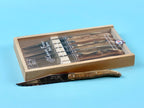 Laguiole 6 Piece Steak Knife Set, Olivewood in Wood Box with Acrylic Lid