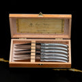Laguiole 6 Piece Steak Knife Set, Platine Stainless Steel in Wood Presentation Box