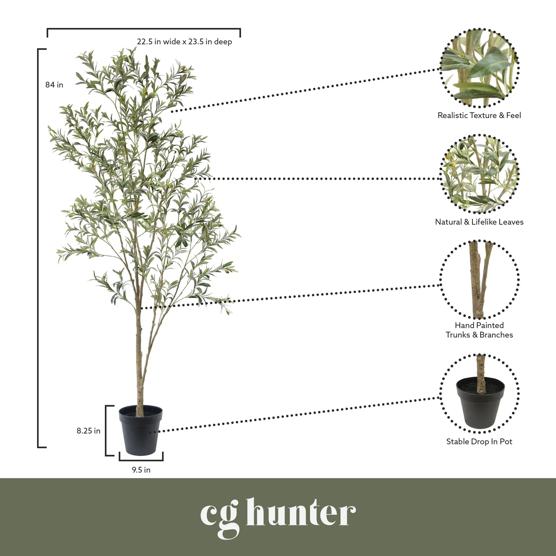 7' Artificial Wispy Olive Tree