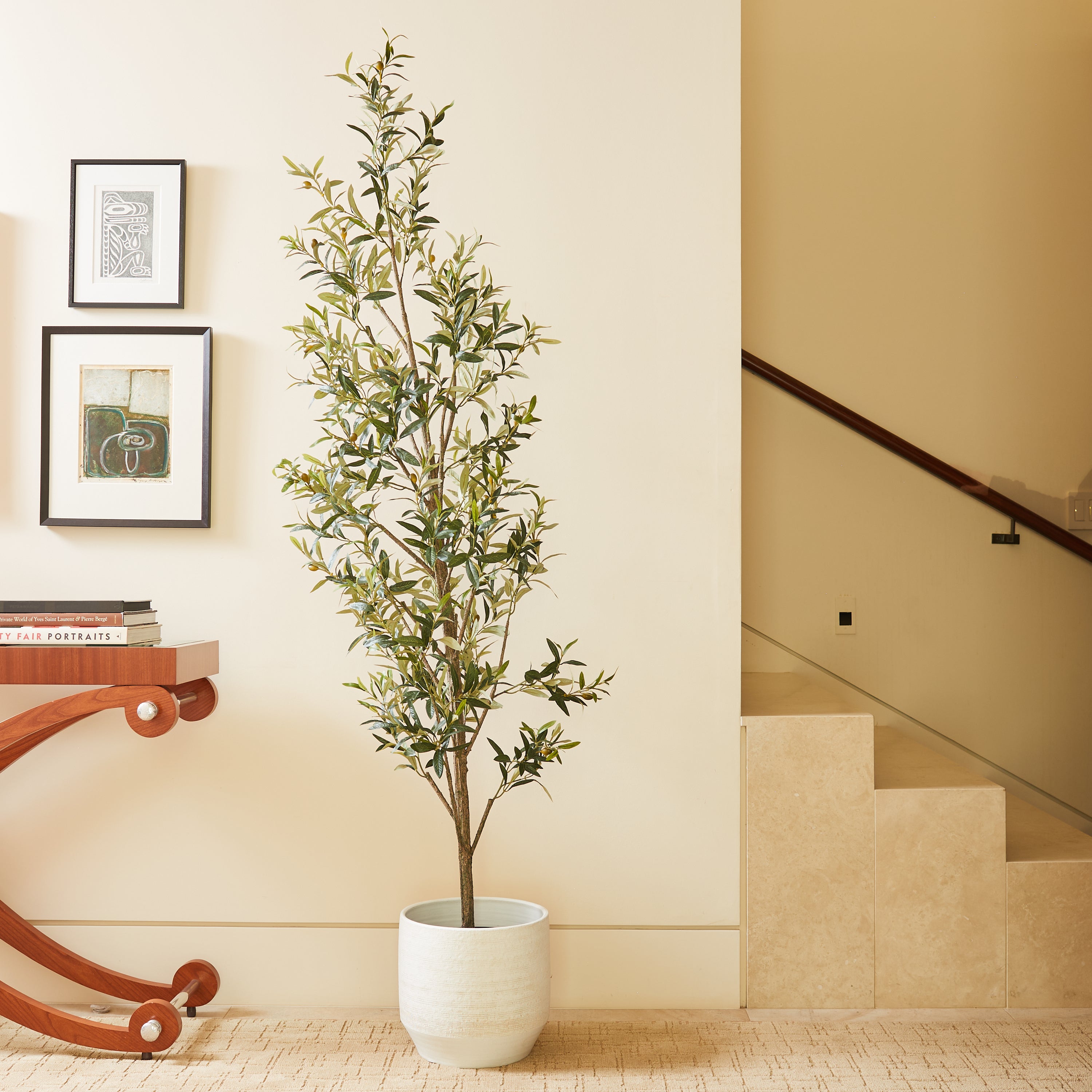 7' Artificial Slim Olive Tree