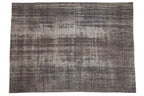 Vintage Distressed Overdyed Oushak Carpet 7.5x10.5, hand-knotted one of a kind piece