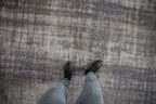 Full overhead view of Overdyed Oushak carpet 7.5x10.5