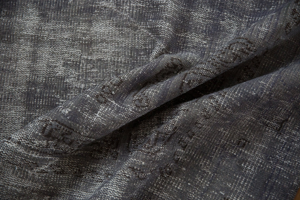 Vintage Distressed Overdyed Oushak Carpet 7.5x10.5, hand-knotted one of a kind piece