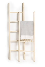 Woven Turkish Towel in Light Grey and White