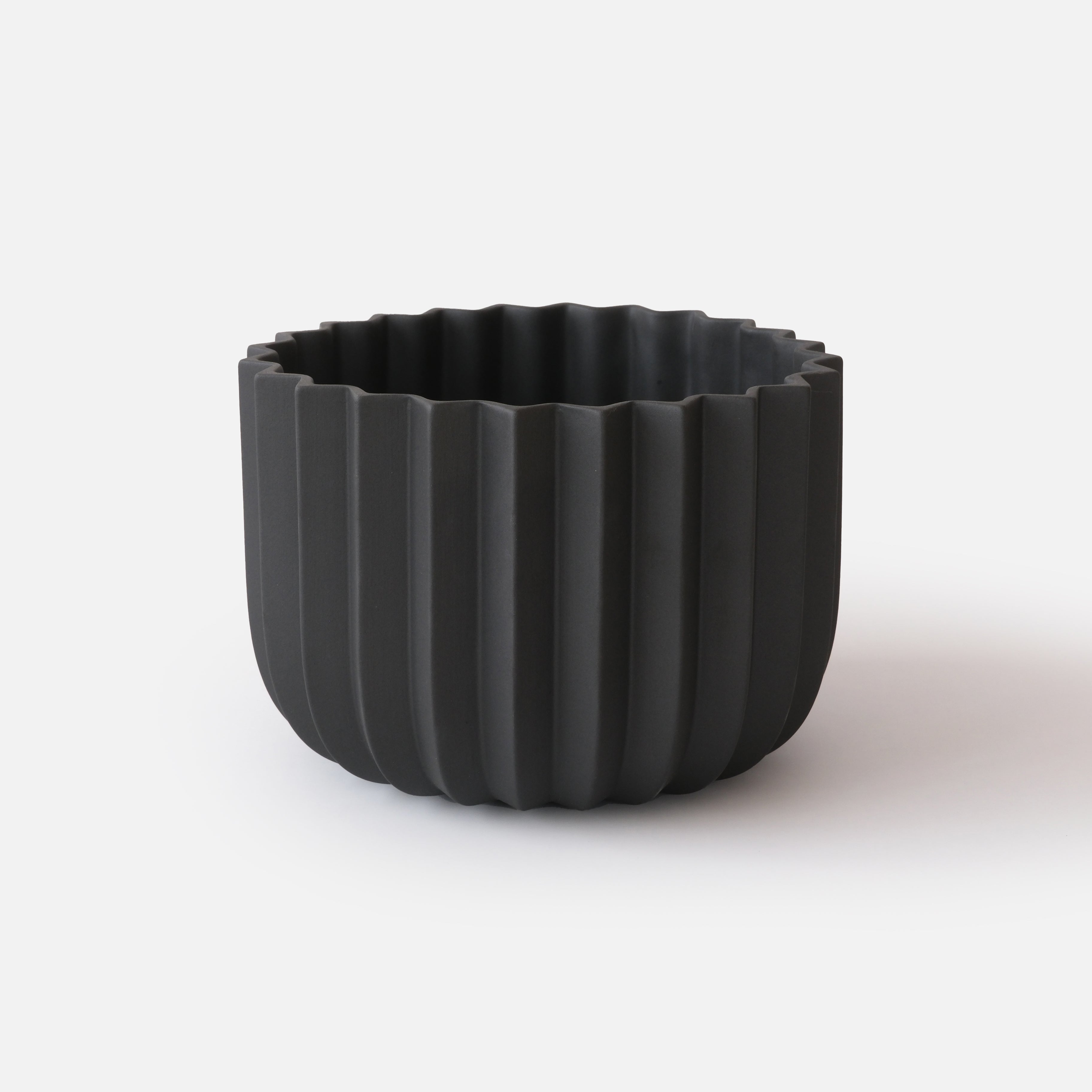 ridged ceramic planter by Misewell