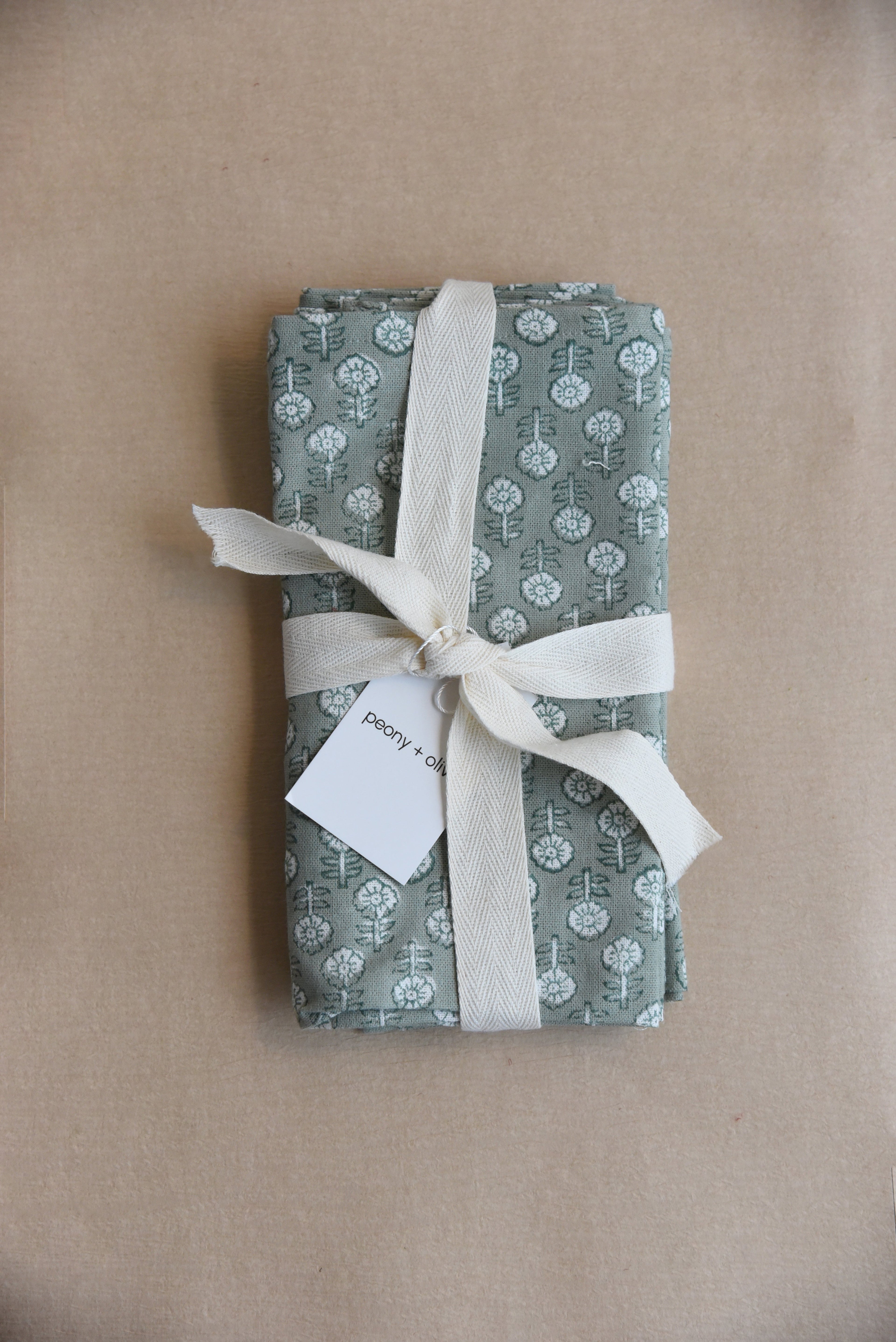 Ruthie Hand Block Print Napkins / Set of 4
