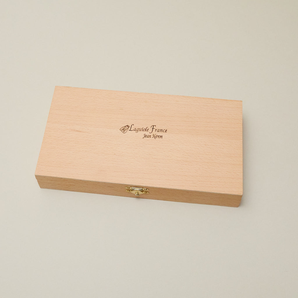 Laguiole 6 Piece Steak Knife Set, Platine Stainless Steel in Wood Presentation Box