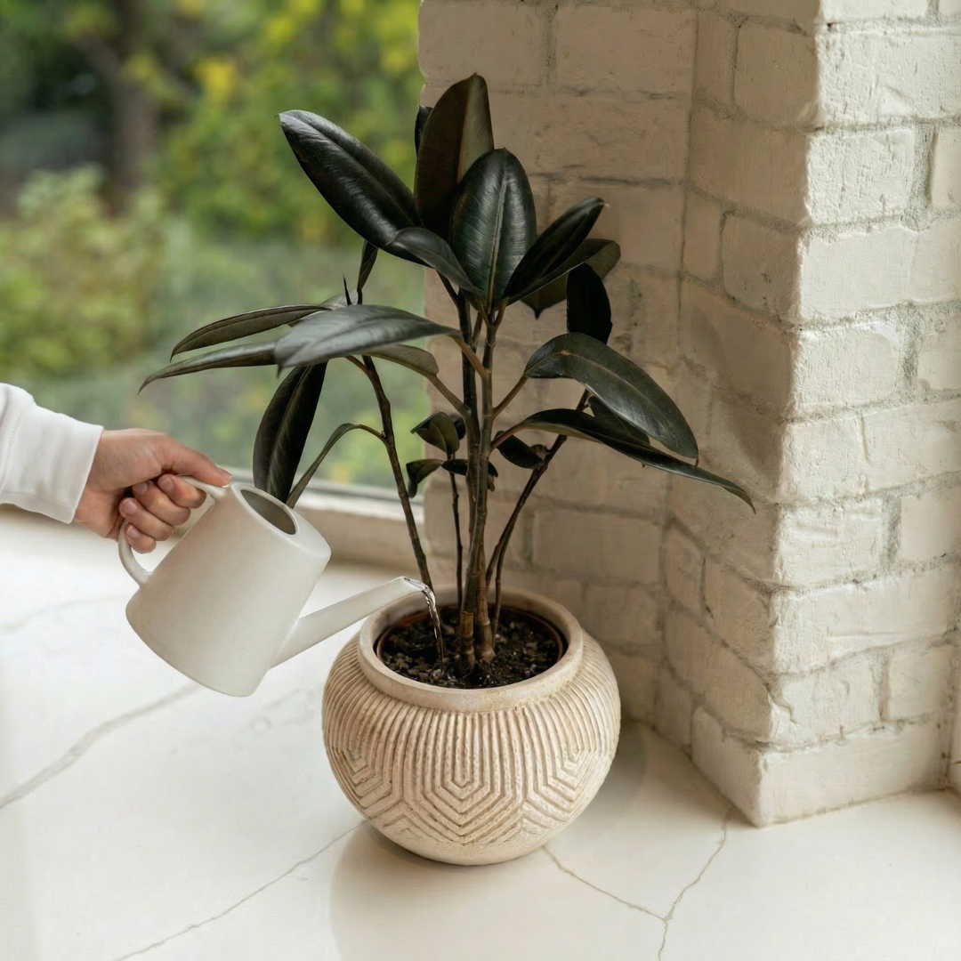 Linden Concrete Vessel Natural Sandstone or Rustic Umber, 8"D X 6"H