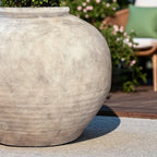 Greystone Fiber Clay Vessel in Aged White, 18.5"D x 14.4"H