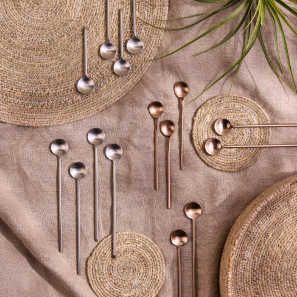 Thin Rose Long Spoon, Set of 4