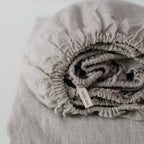 Linen Tales Ash Linen Fitted Sheet