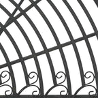 Half-Circle Outdoor Patio Garden Black Wrought Iron Tree Bench