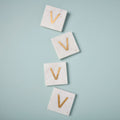 Verona Marble Monogram Coasters Set of 4 - Letter V