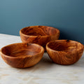Olive Wood Nesting Salad Bowls, Set of 3