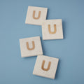 Verona Marble Monogram Coasters Set of 4 - Letter U