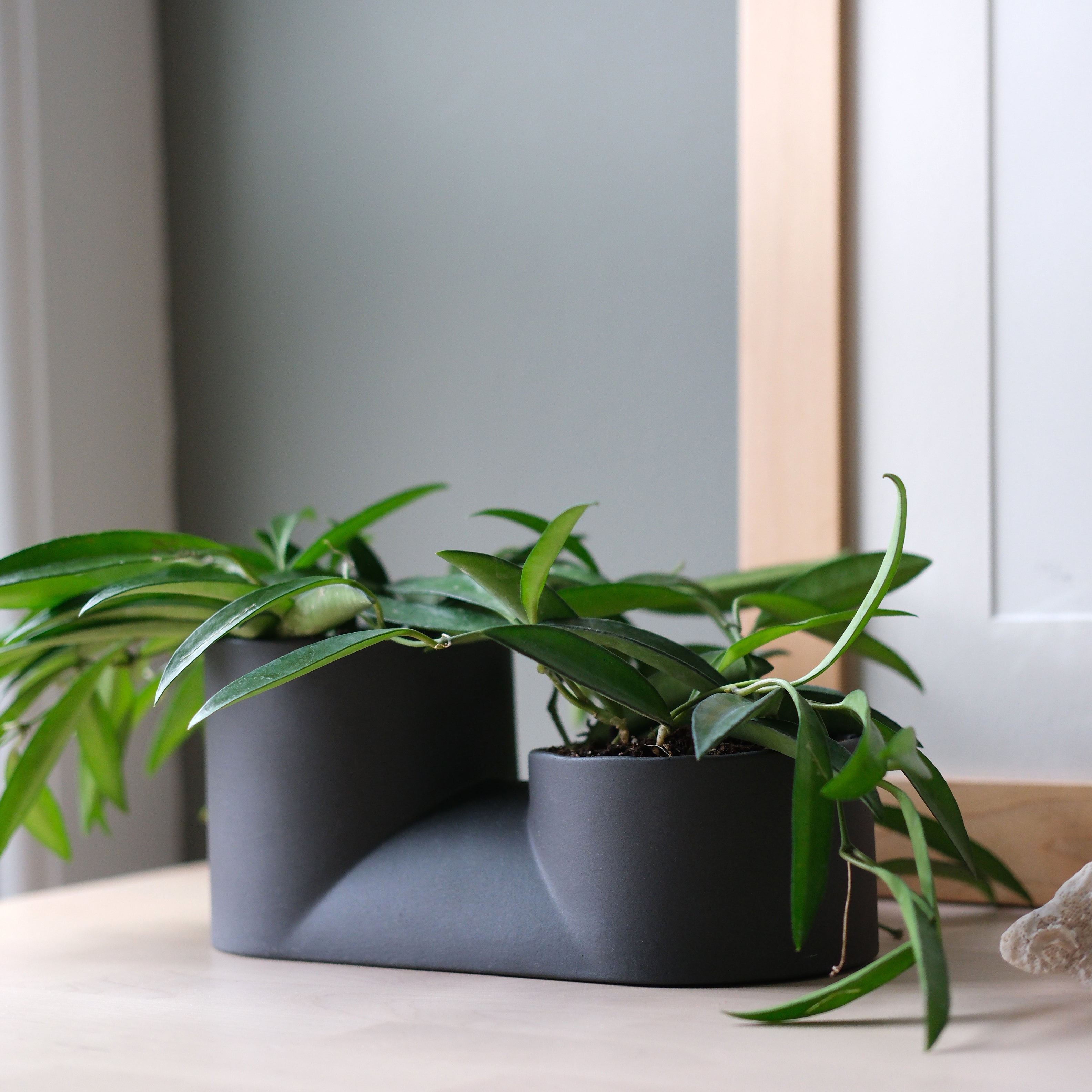 handmade double ceramic plant pot by Misewell