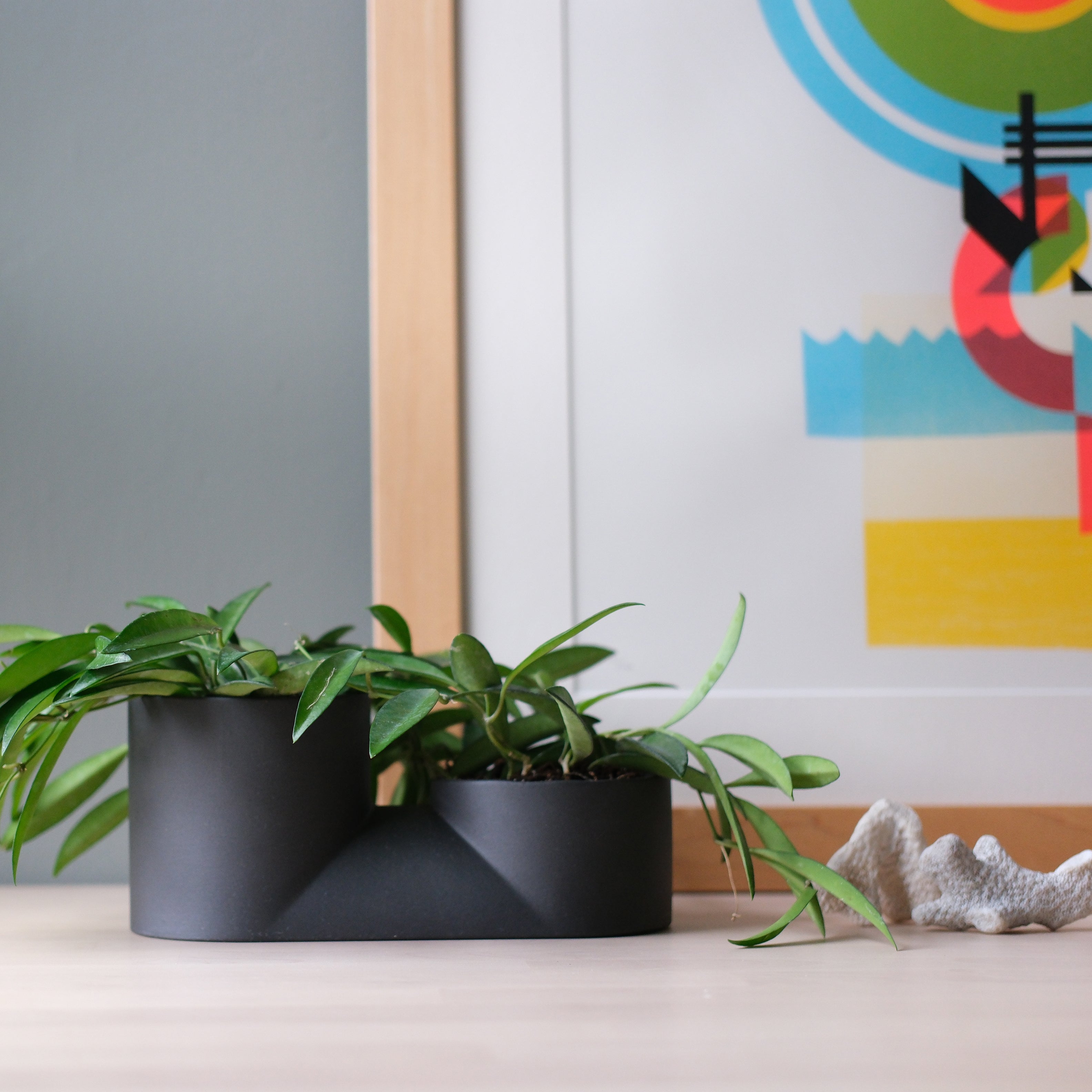 handmade double ceramic plant pot by Misewell