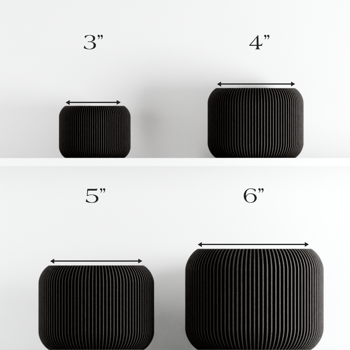 Orbis Planter in midnight black