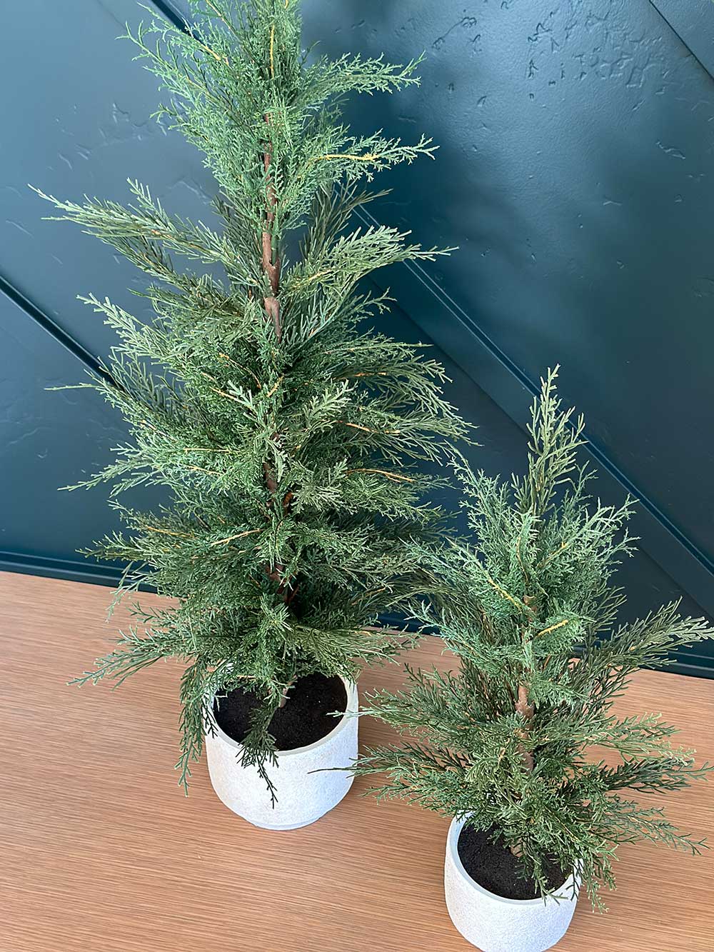 24" / 2’ Artificial Evergreen Cedar Tree Set
