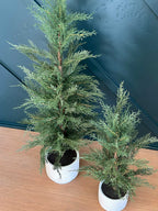 24" / 2’ Artificial Evergreen Cedar Tree Set