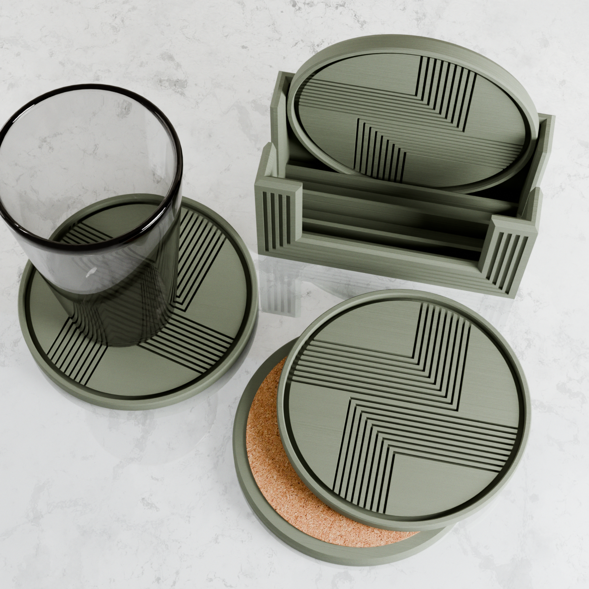 Lined Coaster from Modernized Pottery