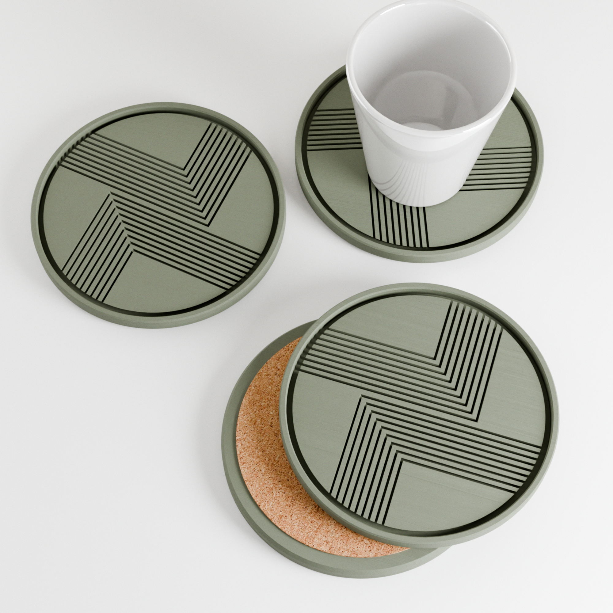 Lined Coaster from Modernized Pottery