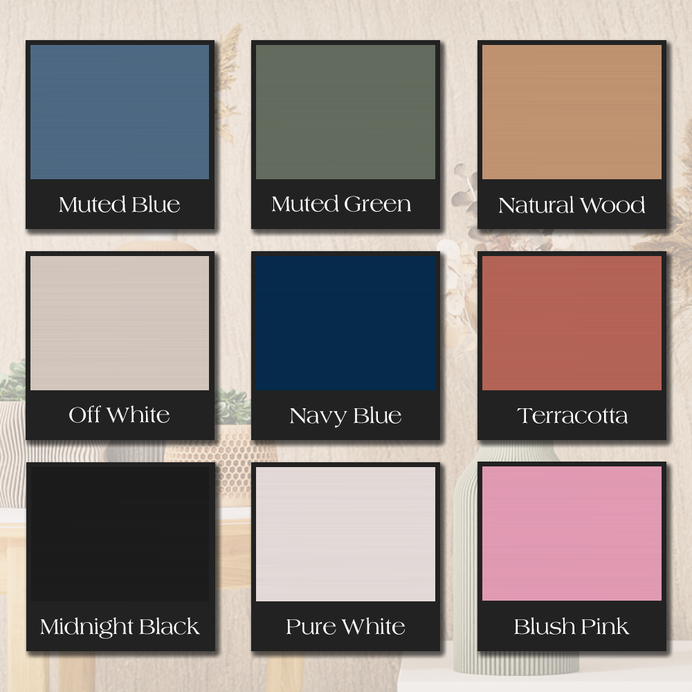 Ribbed Bottle Vase color palette across all nine plant-based finishes
