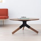 solid walnut coffee table in a living room setting
