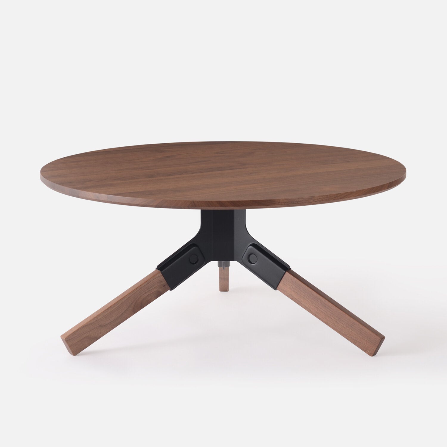 Conrad coffee table snap-in bracket joinery close-up