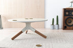 solid walnut coffee table by Misewell