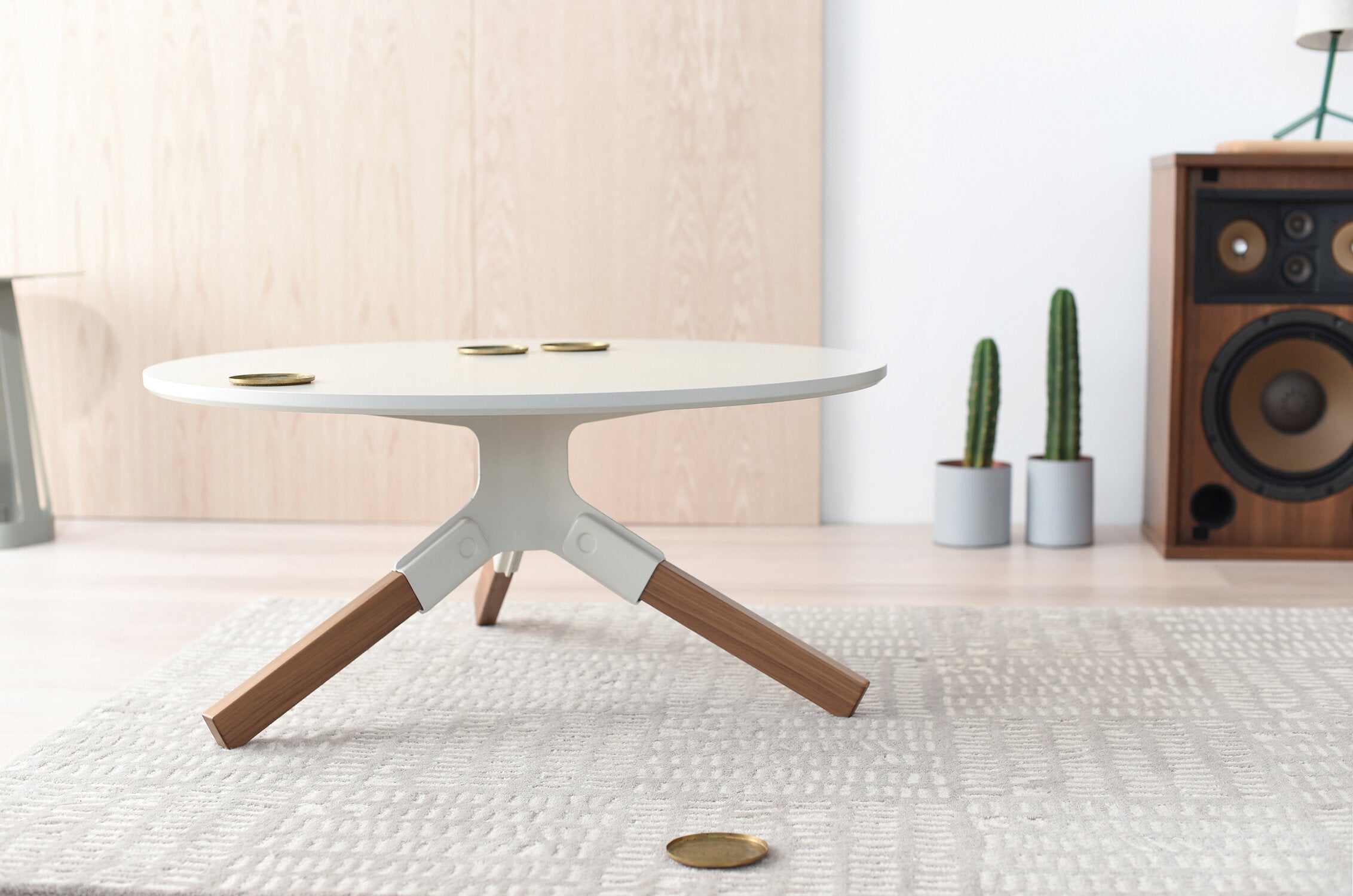 solid walnut coffee table by Misewell