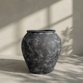 Cyprus XL, Fiber Clay Pot, Hand-painted in Weathered Black or Clamshell, 19.6"D x 19.6"H