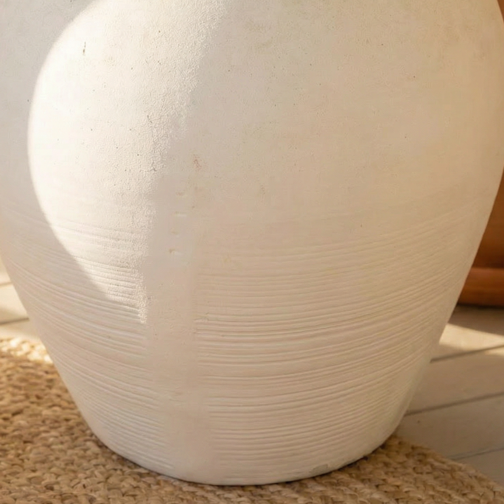 Cyprus XL, Fiber Clay Pot, Hand-painted in Clamshell or Weathered Black, 19.6"D x 19.6"H