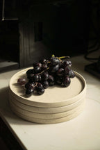 Handmade Stoneware Pottery Plate — White with Speckles