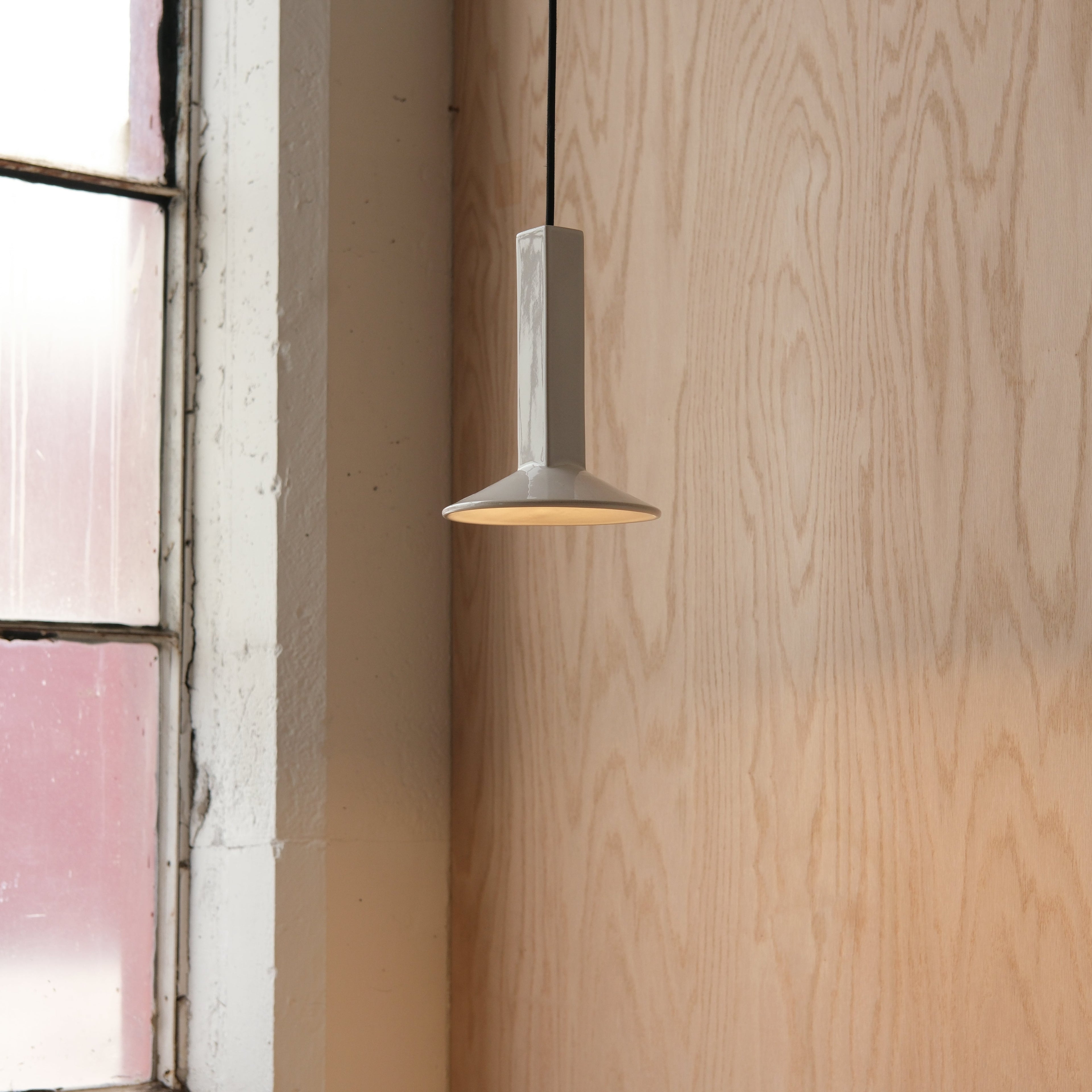 small stoneware pendant detail and canopy