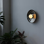 Ripple Bowl Sconce installed in a powder room