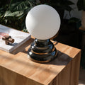 Ripple III Table Lamp rippled chrome ceramic base