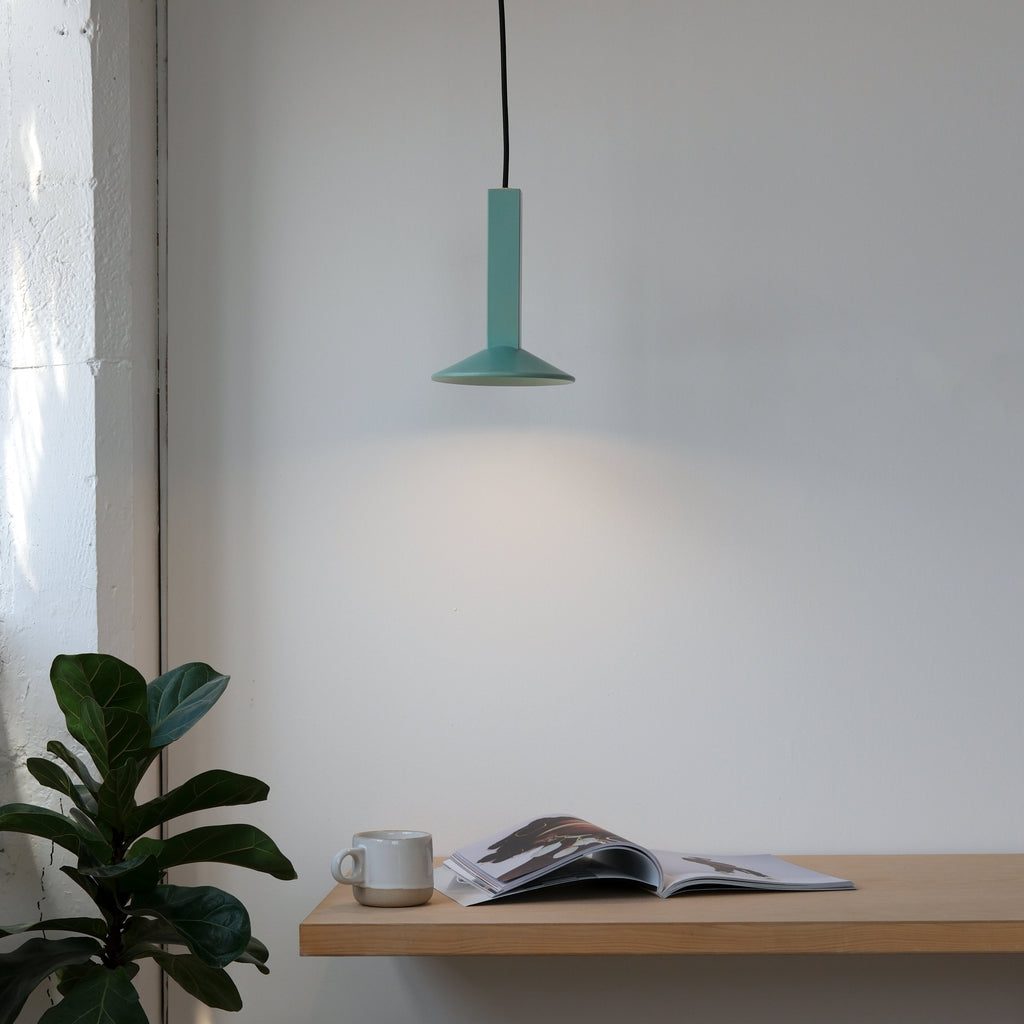 White Glossy ceramic pendant with fabric cord