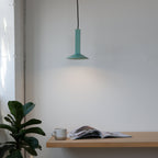 White Glossy ceramic pendant with fabric cord